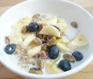 fermented-steel-cut-oats-with-blueberries-and-bananas image