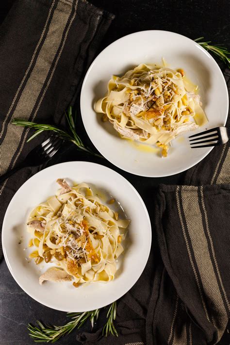 roasted-chicken-tagliatelle-with-pine-nuts-golden image