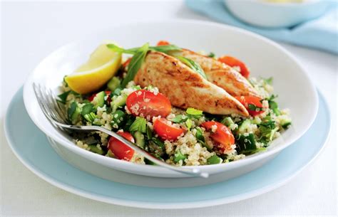 lemon-and-garlic-chicken-with-quinoa-tabouli-healthy image
