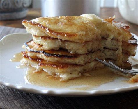 best-pancakes-ever-with-honey-cinnamon-syrup image