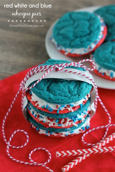 red-white-and-blue-whoopie-pies-dessert-now image
