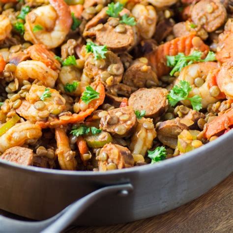 skillet-lentil-shrimp-jambalaya-half-your-plate image
