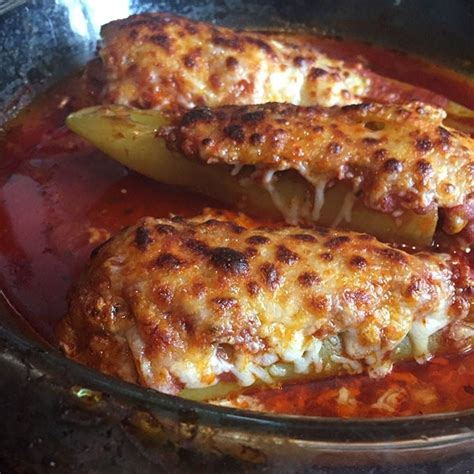 stuffed-banana-peppers-with-hot-sausage-no-bun-please image