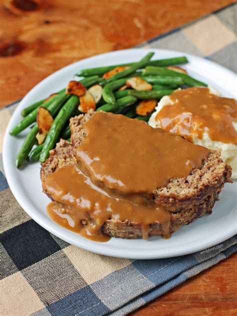 meatloaf-with-gravy-emily-bites image
