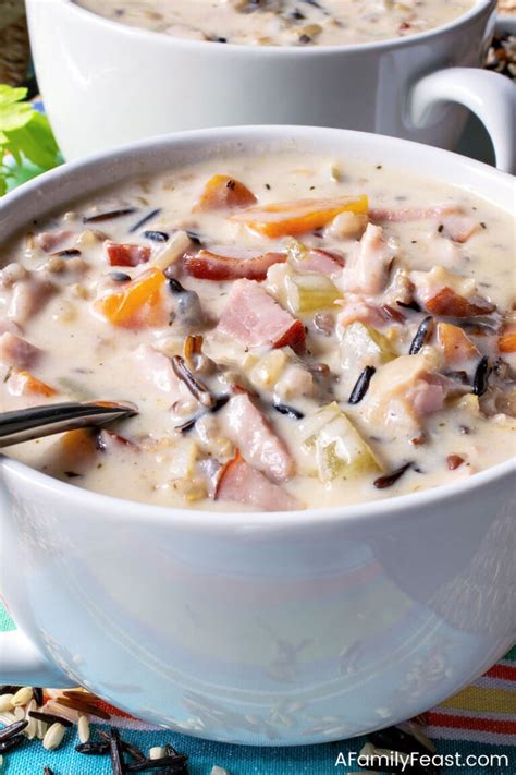 creamy-ham-and-wild-rice-soup-a-family-feast image