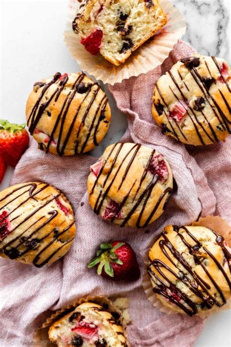 chocolate-covered-strawberry-muffins-sallys-baking image