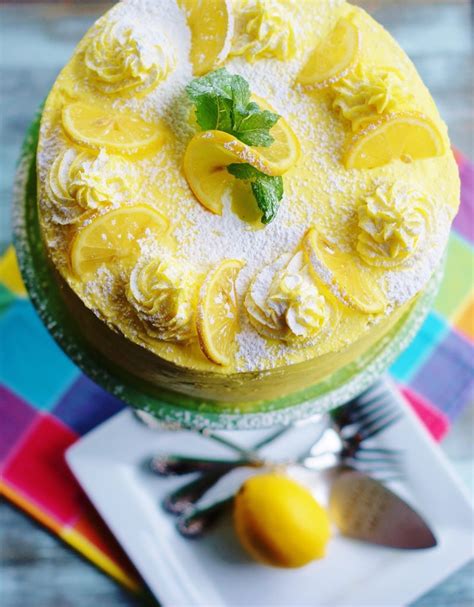 triple-layer-lemon-cake-with-lemon-curd-buttercream image