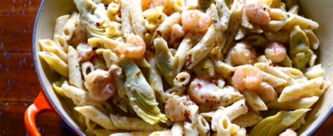 creamy-alfredo-pasta-with-shrimp-and-artichokes image