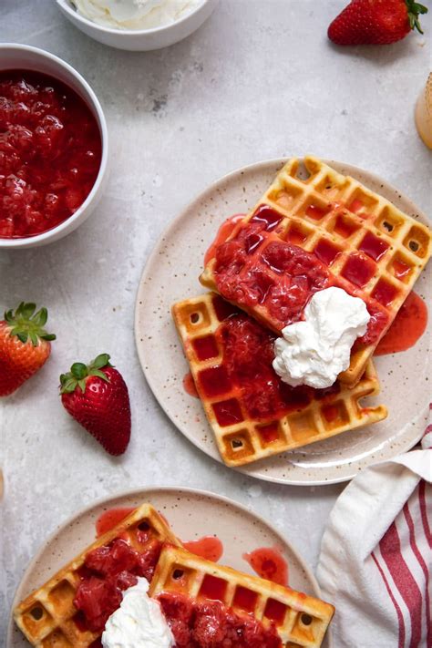 waffles-with-strawberries-and-whipped-cream-modern image