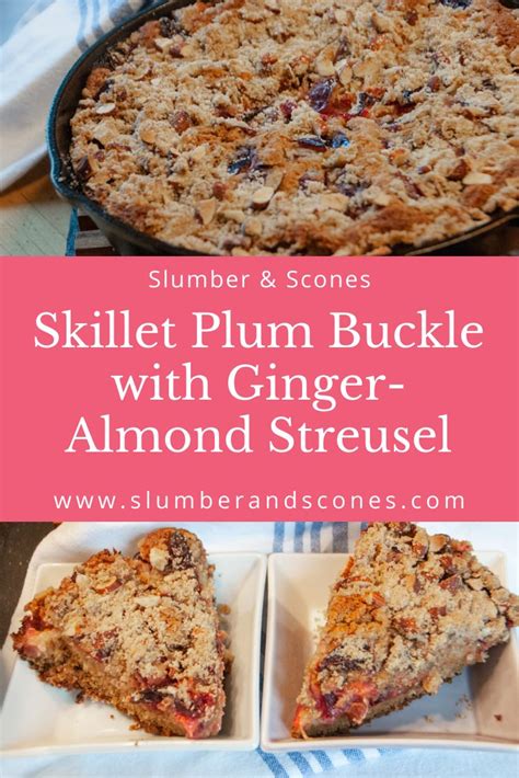 skillet-plum-buckle-with-ginger-almond-streusel image