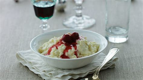scandinavian-rice-pudding-with-hot-cherry-sauce-bbc image