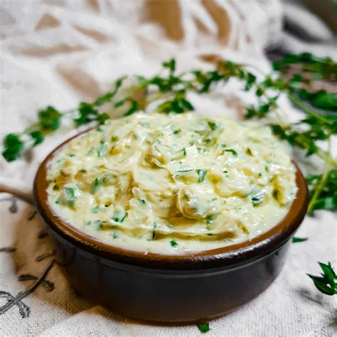 homemade-thyme-onion-compound-butter-cooking image