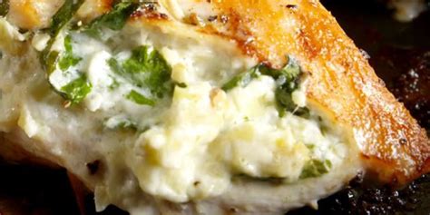 best-spinach-artichoke-stuffed-chicken-recipe-delish image