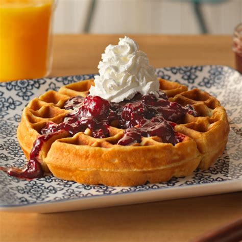 buttermilk-waffles-with-mixed-berry-sauce image