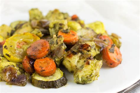 basil-pesto-chicken-with-roasted-veggies image