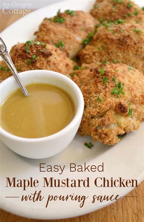 delicious-maple-mustard-baked-chicken-with-pouring-sauce image