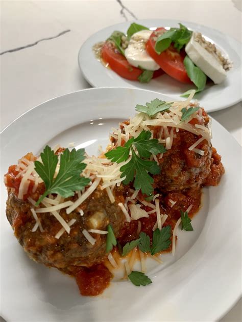 italian-meatballs-with-caprese-salad-delishably image