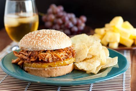 hawaiian-bbq-pulled-chicken-sandwiches-slow-cooker image