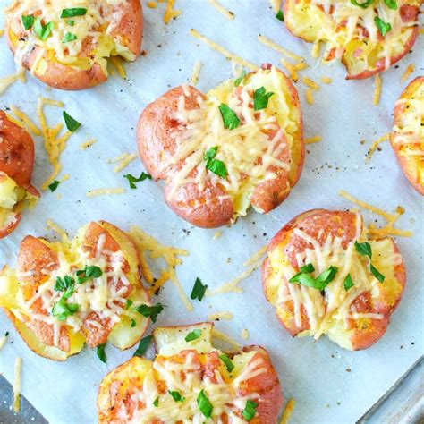 smashed-red-potatoes-in-oven-with-parmesan-cheese image