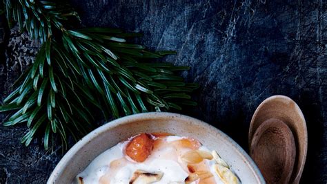 almond-barley-porridge-with-fruit-compote-recipe-bon image