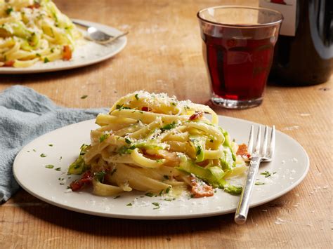 asparagus-fettuccine-carbonara-food-network-kitchen image