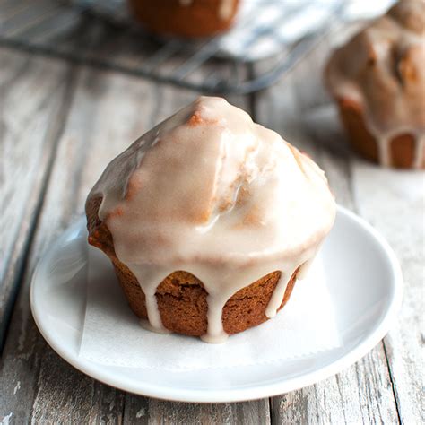 whole-wheat-pumpkin-muffins-with-maple-glaze-the image