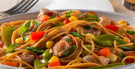 spaghettini-with-pork-tenderloin-and-chili-garlic-sauce image
