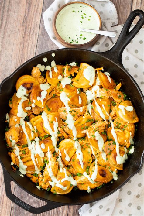 grilled-buffalo-chicken-and-pierogy-skillet-mrs-ts image