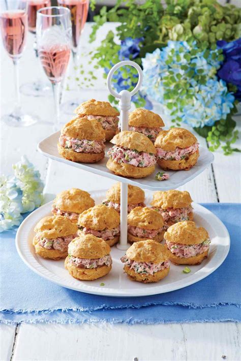 cheese-puffs-with-ham-salad-recipe-southern-living image