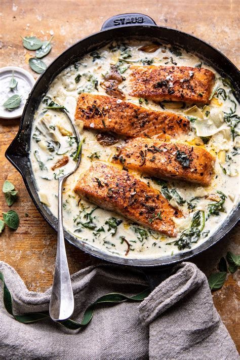 creamy-spinach-and-artichoke-salmon-half-baked-harvest image