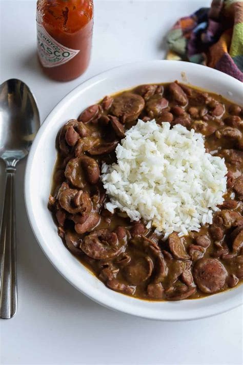 easy-red-beans-and-rice-with-sausage-recipe-food image