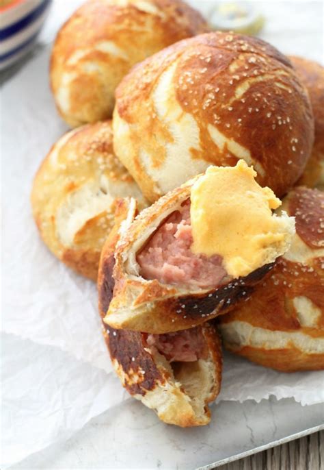 sausage-stuffed-pretzels-with-beer-cheese-foodtastic image