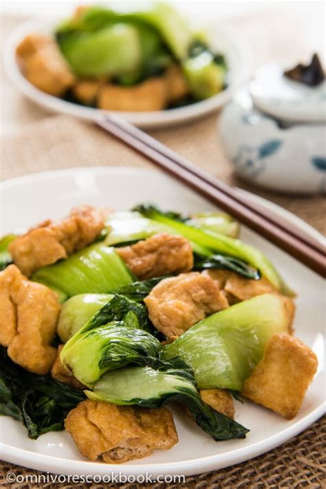 stir-fried-bok-choy-with-tofu-puffs-omnivores-cookbook image