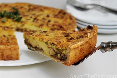 caramelized-onion-and-swiss-cheese-quiche-savor-the image