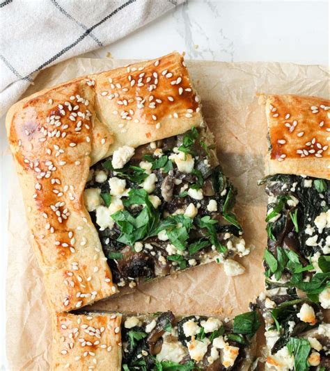 rustic-mushroom-and-spinach-tart-yummy-titbits image