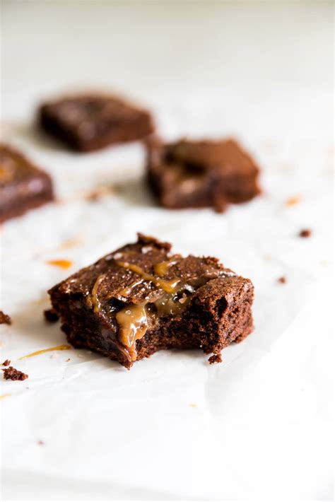 chewy-fudgy-salted-caramel-brownies-a-sassy-spoon image