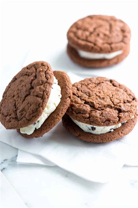 homemade-chocolate-cookie-ice-cream-sandwiches image
