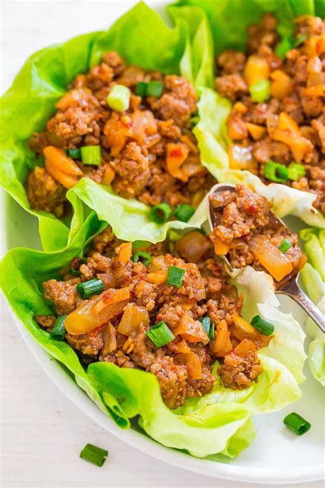 spicy-pork-lettuce-wraps-averie-cooks image