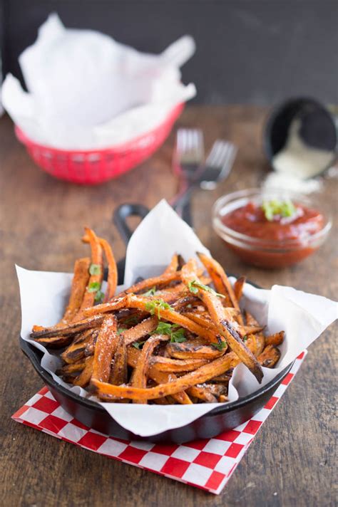 baked-sweet-potato-fries-with-spicy-ketchup-chef-savvy image