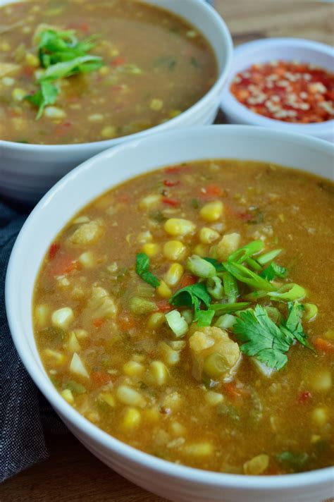 sweet-spicy-corn-soup-my-vegetarian-roots image