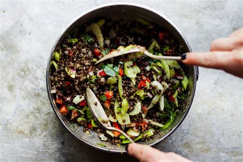 crunchy-lentil-salad-with-pepperoncini-dressing-vegan image