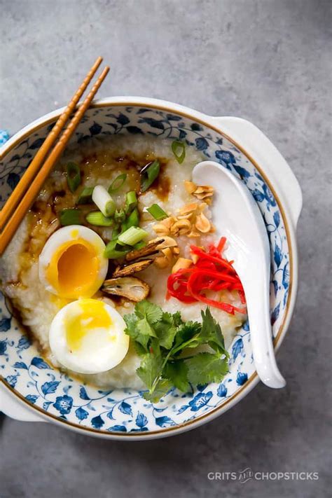 congee-chinese-rice-porridge-grits-and-chopsticks image