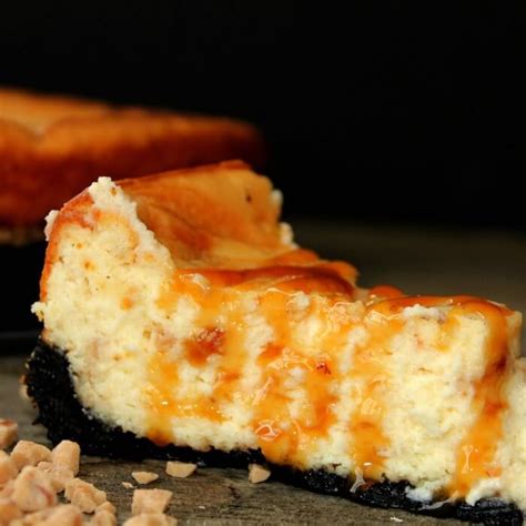 easy-caramel-cheesecake-recipe-with-oreo-crust image