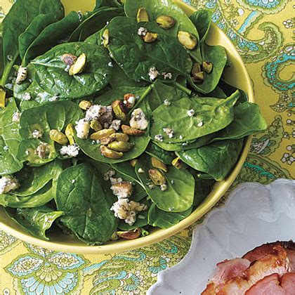 baby-spinach-salad-with-blue-cheese-recipe-myrecipes image