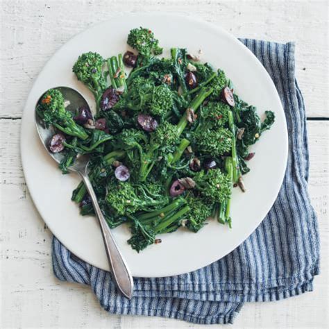 braised-broccoli-rabe-and-olives-williams-sonoma image