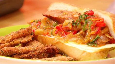 sliced-italian-sausage-hoagies-recipe-rachael-ray image