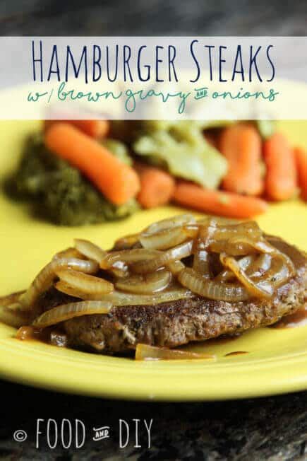 hamburger-steaks-with-brown-gravy-and-onions-food image
