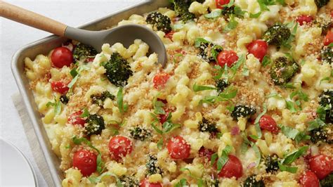 sheet-pan-cheesy-pasta-with-roasted-broccoli image