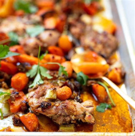 moroccan-orange-sheet-pan-chicken-familystyle-food image