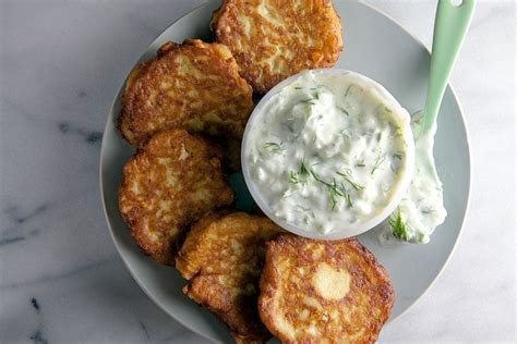 zucchini-fritters-with-tzatziki-healthy-delicious image